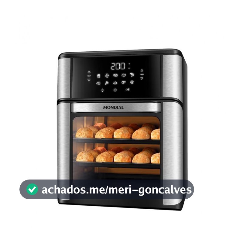 Fritadeira Elétrica Sem Óleo Air Fryer Oven 2 em 1 Mondial AFON-12L-BI 12L Digital