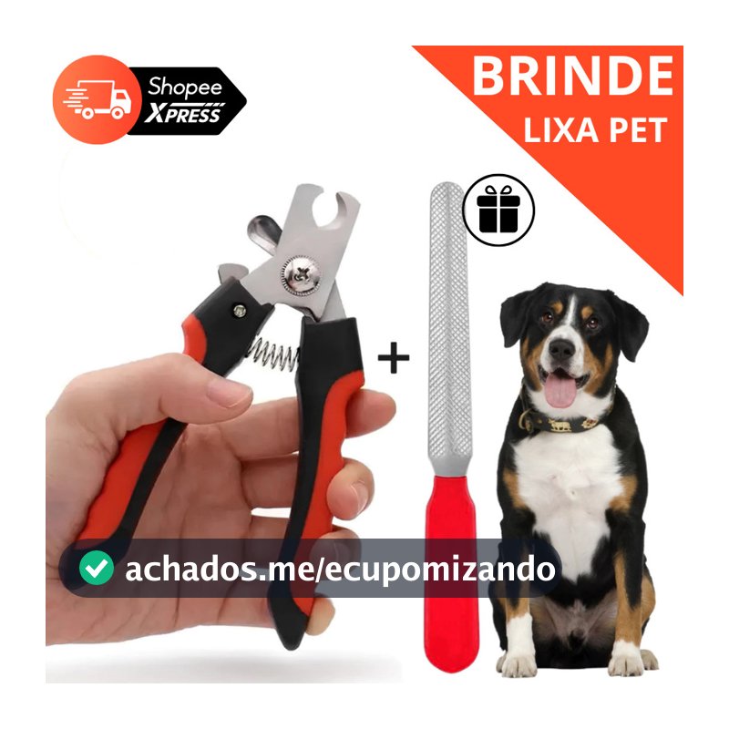 Tesoura Cortador de Unhas Pet Profissional Cães Gatos Porte Médio e Grande