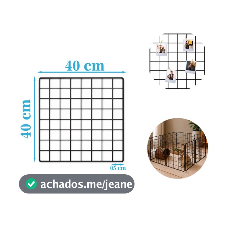 Tela Grade Aramada 40x40 para Decoração, Memory Board, Cercado, Fotos
