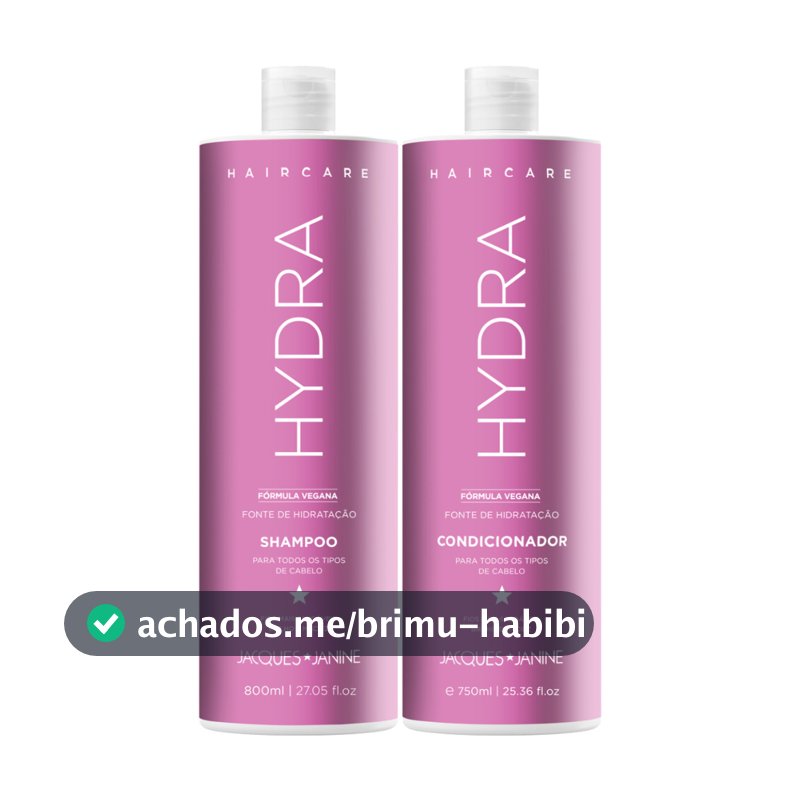 Jacques Janine Kit Hair Care Hydra Shampoo 800ml + Condicionador Fonte Hidratação Brilho Maciez 750ml