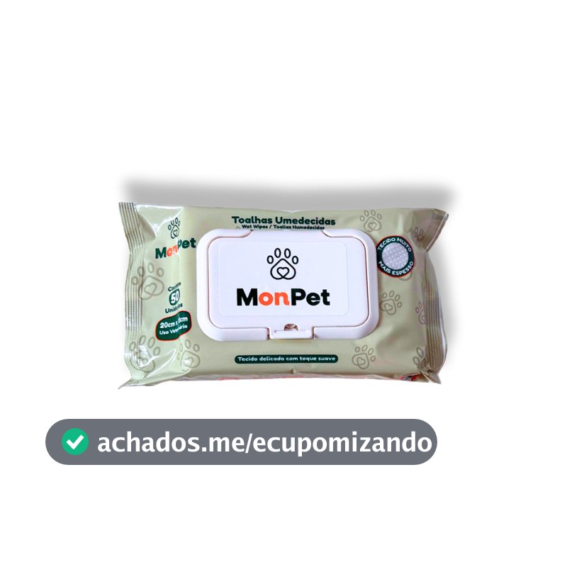Toalha Lenço Umedecido Para Caes E Gatos Pet 1 Pacotes C/ 50