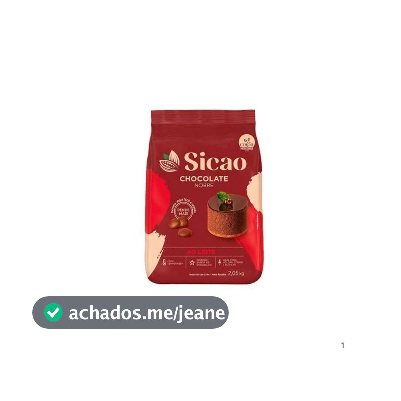 Chocolate ao Leite Gotas Nobre 2,05kg Profissional Sicao
