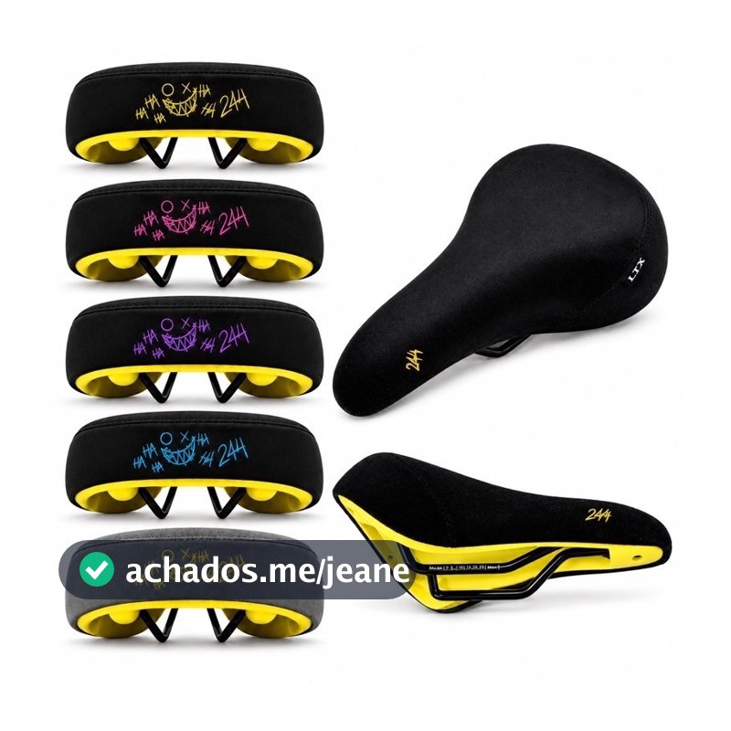 Selim Banco Bicicleta LTX Modelo Funsea 244 La máfia Camurca Bordado Freeride Grau MTB BMX Confortável