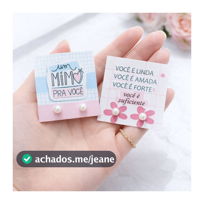 Kit 100, 50 , 20 Pares de Brinco de Perola + tag Mimo para cliente