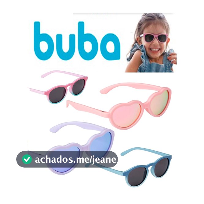 Óculos de Sol Para Bebê Fléxível Proteção UVA UVB Buba Com Estojo