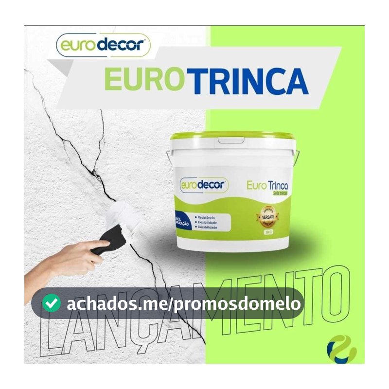 Sela Trinca 1KG Antimofo Selante Acrílico trincas e Fissuras EuroTrinca 1kg Eurodecor
