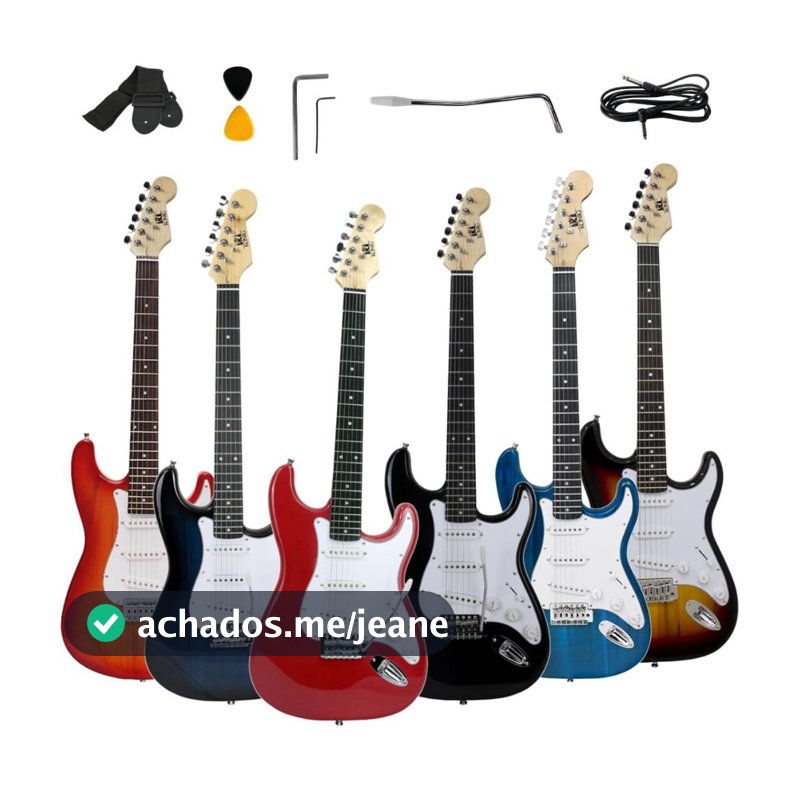 Guitarra Elétrica Stratocaster Konig 6 Cordas P10 para o amplificador