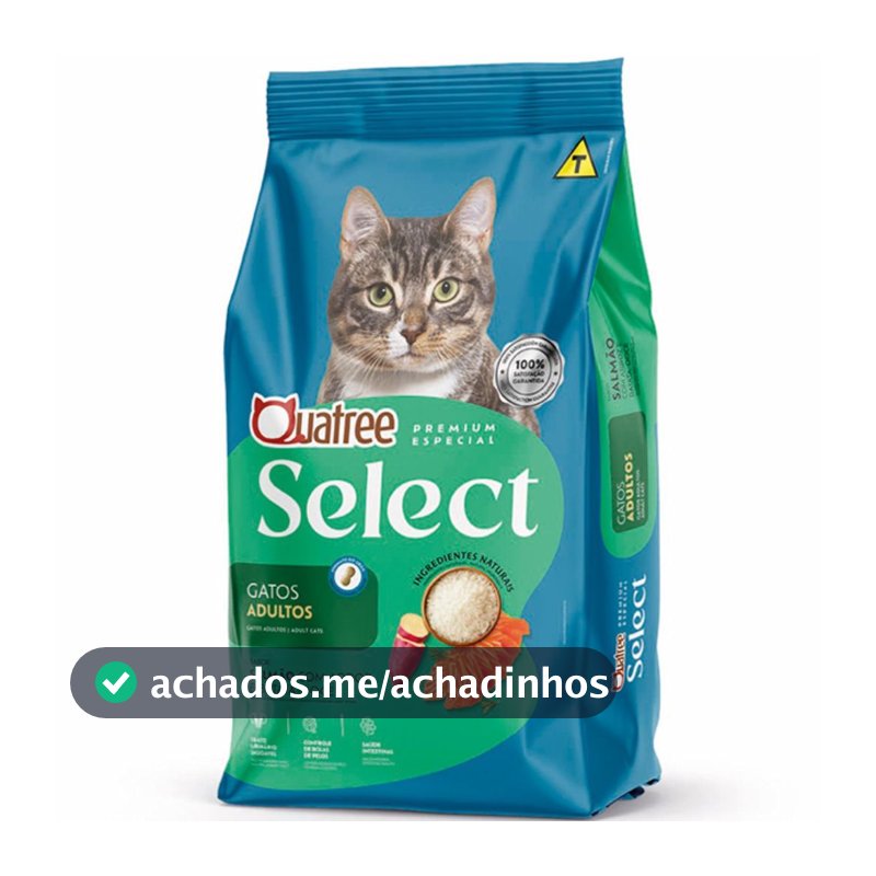 Ração Quatree Select Gatos Adultos Sabor Salmão e Arroz 10kg