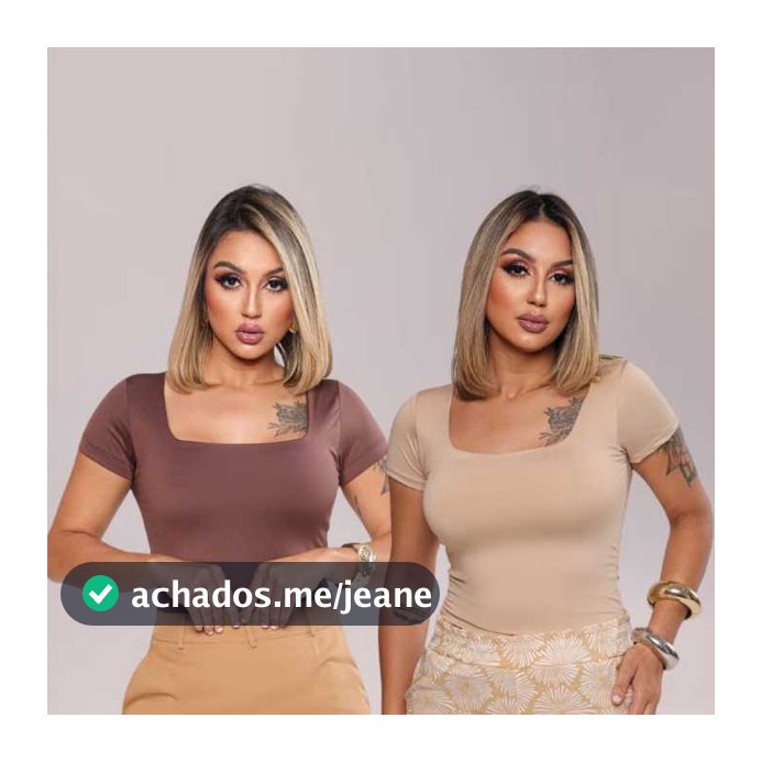 Kit 2 Blusas Femininas Suplex Decote Quadrado Manga Curta Forro Duplo Baby Tee Basica Blusinhas