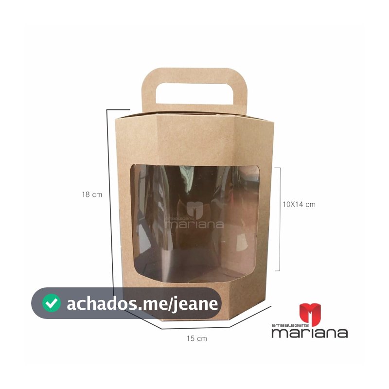 Caixa Panetone Com Visor - 10 unidades
