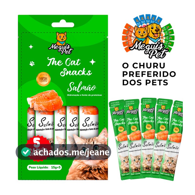 Petisco Churu Snack Cremoso MeguisPet Snack Cremoso p/Gatos Salmão