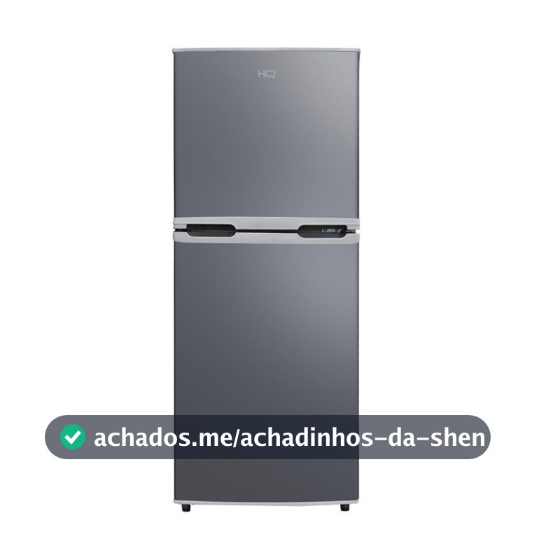 Geladeira Refrigerador Compacto HQ 140L Duplex Defrost, Baixo Consumo A+++ Cinza HQ-140RDF-CZ 127V