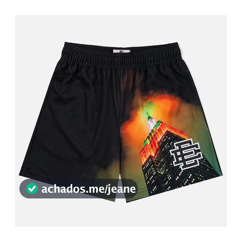 Novo Verão Eric Emanuel EE Malha Básica Curto Clássico Floral Impresso Ginásio Shorts Masculino Basquete Esportes Praia