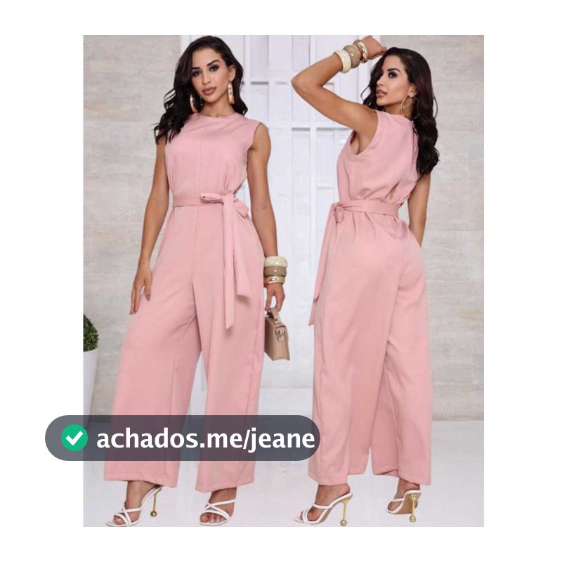 Macacão Feminino longo  Alfaiataria con Cinto de Amarração