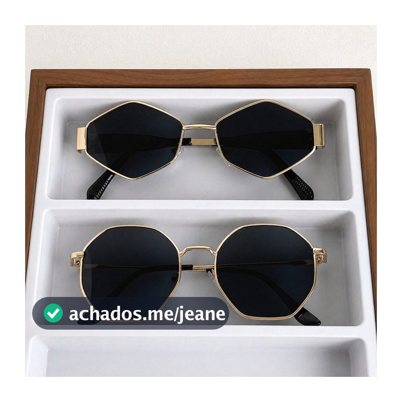 2 peças de óculos da moda para mulheres, armações de metal rombus e hexagonal, óculos Y2K, estilo retrô