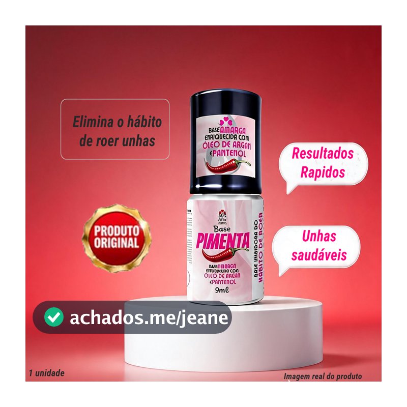 Base Amarga Para Parar de Roer Unhas Pimenta SOS Fortalecedor Crescimento Rápido 9 ml (1 unidade)
