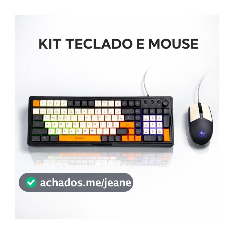 Kit Teclado e Mouse Gamer RGB com Fio | 98 Teclas | Semi Mecânico com Controle de Volume