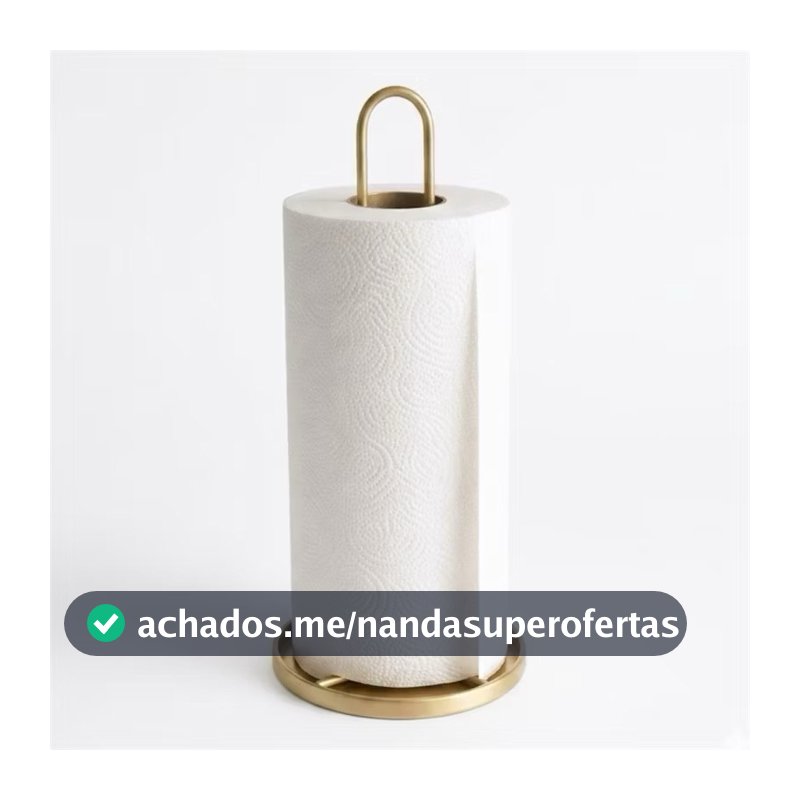 Porta Papel Toalha Luxo Suporte De Mesa Cozinha Organizador De Bancada Minimalista Metal Preto Dourado