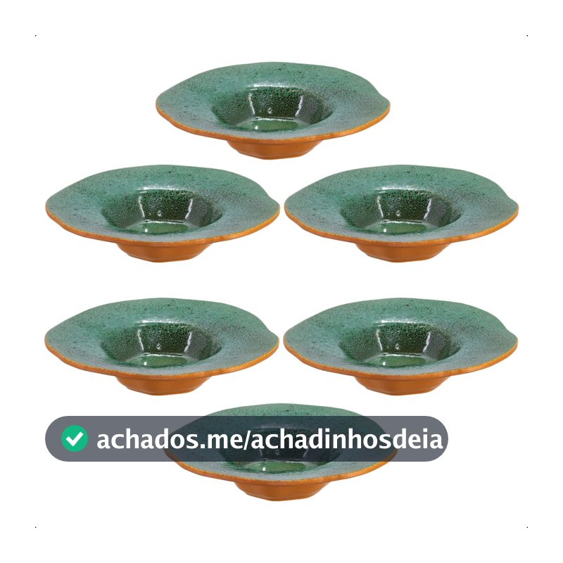 Kit 6 unidades PRATO RISOTO/MASSA cerâmica orgânica cores exclusivas  restaurante lançamento alta qualidade