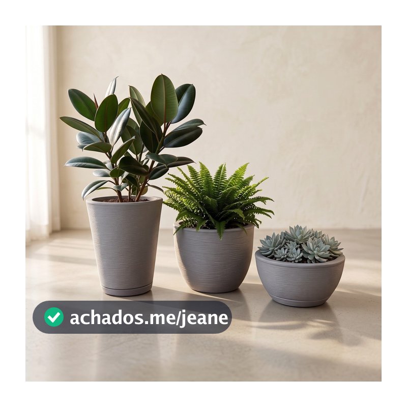 Kit 3 Vasos de Polietileno para Plantas Decorativo N1 N2 N3 Varias Cores Resistente Para Decoração Jardim Sala