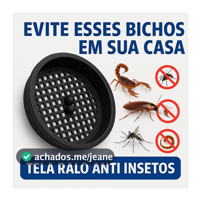 Tela Protetora De Ralos Contra Insetos Baratas e Escorpiões 100mm ou 150mm Preta Uniprime