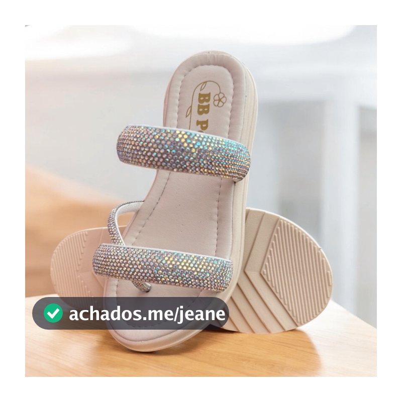 Sandália Rasterinha Infantil Feminina Strass Brilho Menina