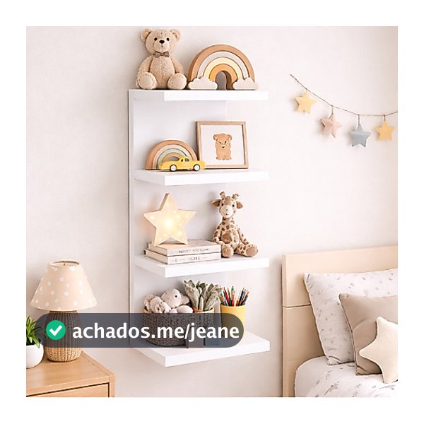 Prateleira Torre de Parede Branca 85cm MDF para Organização e Decoração