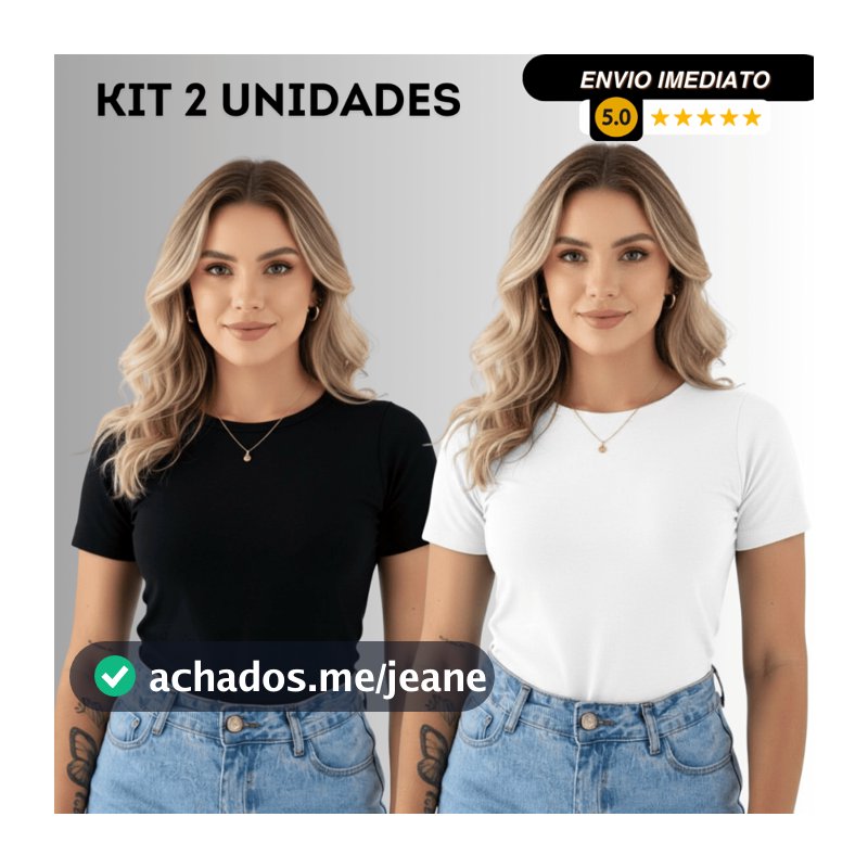 kit 2 Blusas Suplex Manga Básica Feminina Manguinha Premium