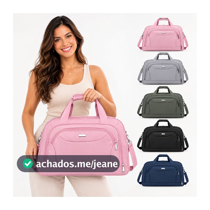 Mala Bolsa de Viagem Grande Oxford 50cm com Alça de Ombro Academia, mala de bordo, alça de ombro