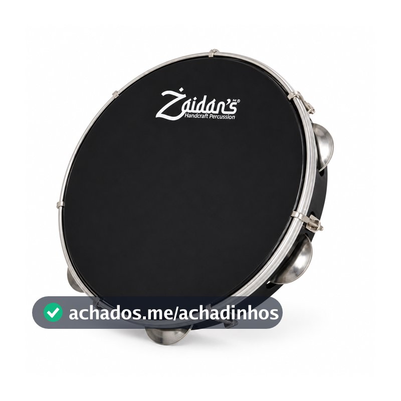 Pandeiro Profissional Abs Preto 10 Polegadas Pele Preta Samba Pagode Percussão Instrumentos Musical