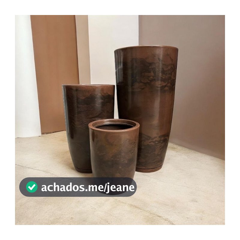 Kit 3 vasos luxo cone bojo polido P M G Para todos os tipos de Ambientes