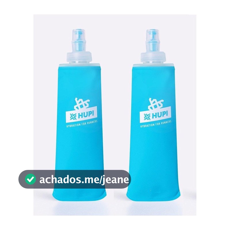 Kit 2 Garrafas Dobrável Soft Flask Hupi Corrida Boca Pequena, Tamanho 250ML 350ML e 500ML