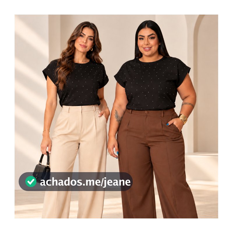 T shirt Blusa Feminina Manga Japonesa Slim e Plus size  100% Algodão com Strass Pedraria