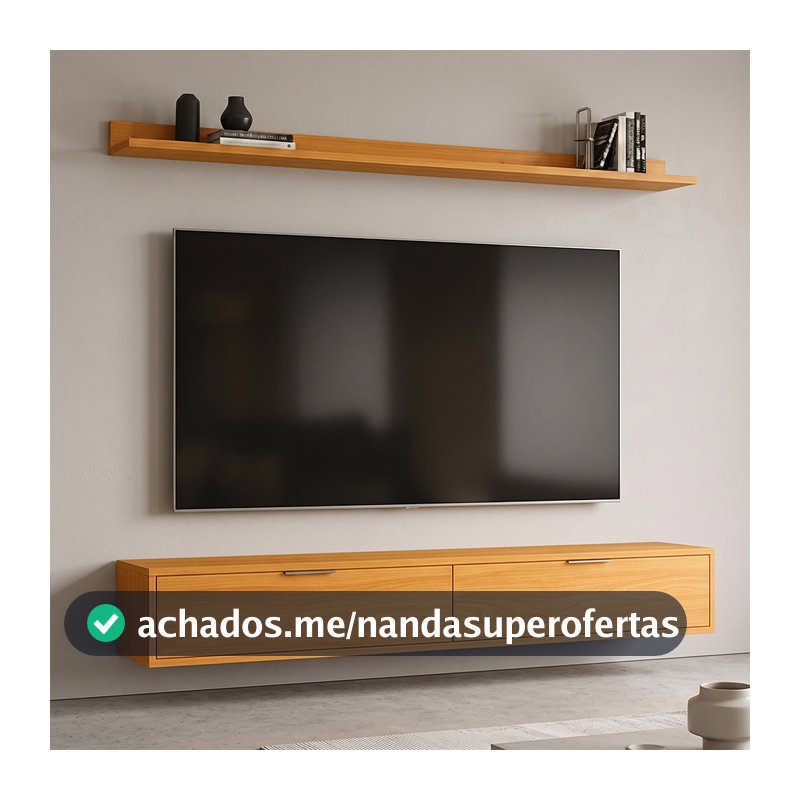 Rack Tv 65 Pol. Suspenso 160cm 2 Portas Lila Cinamomo Z49   - Mpozenato