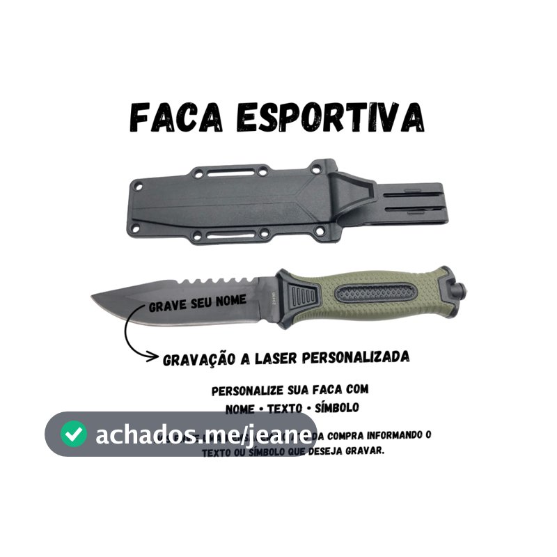 Faca Esportiva Caça Mergulho Pesca Com Bainha - 1832