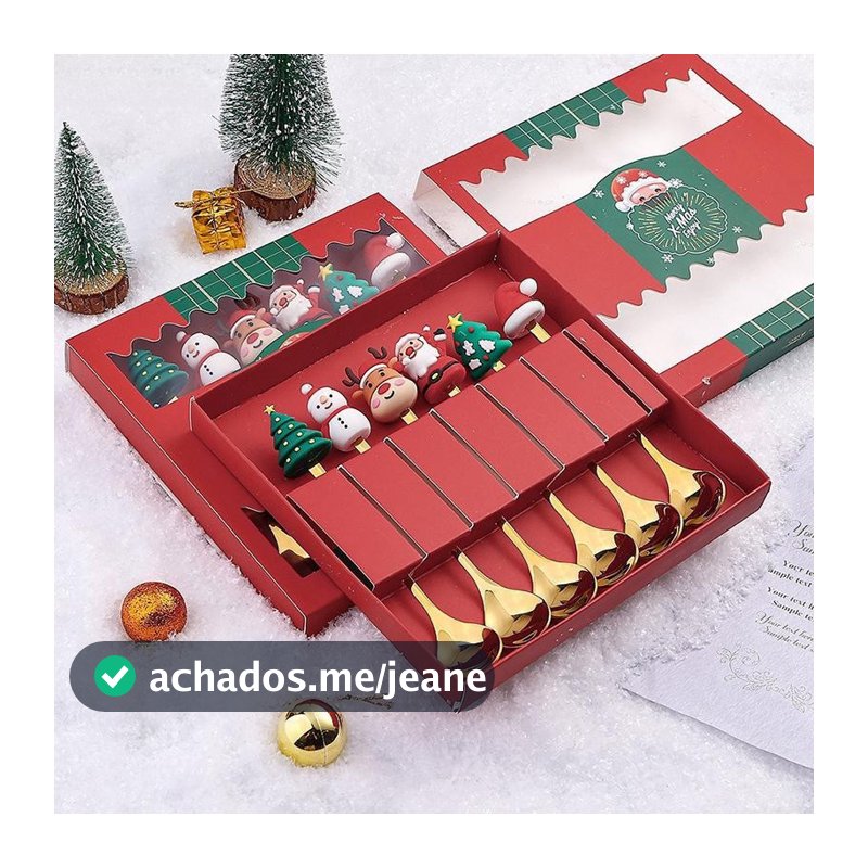bbbrtop Conjunto de talheres de Natal de 2/4/6 peças, garfo e colher criativos em aço inoxidável.