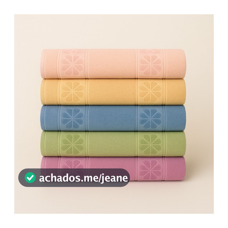 Kit 5 Toalhas de Rosto 35x75cm Clássica Para Salão De Beleza Variadas Algodão e Poliéster Macia