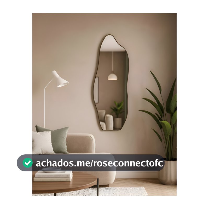 Espelho Decorativos Couro 100cm x 35cm Quart Salão Hall Sala