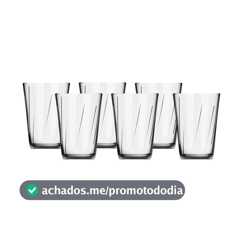Jogo de Copos Nadir Amazon em Vidro Transparente 6 Peças 190ml