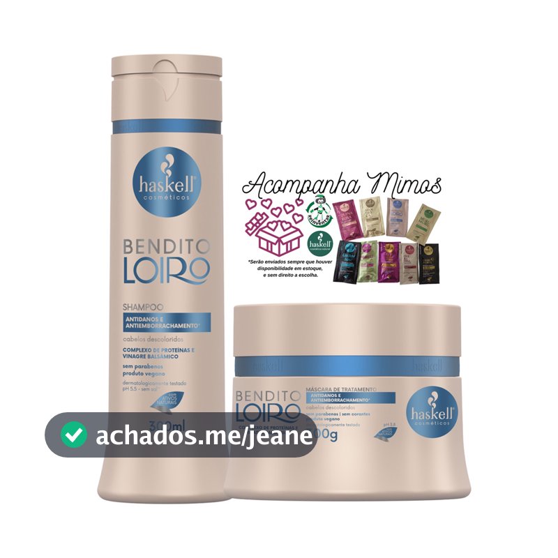 Kit Haskell Bendito Loiro Shampoo e Máscara 300ml Antidanos