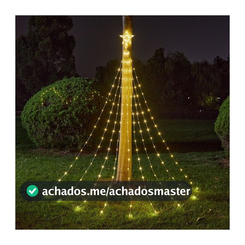 Pisca De Led Estrela Ponteira Árvore Solar Luz Cordão Decoração Natal Festa Casamento Jardim SAARA