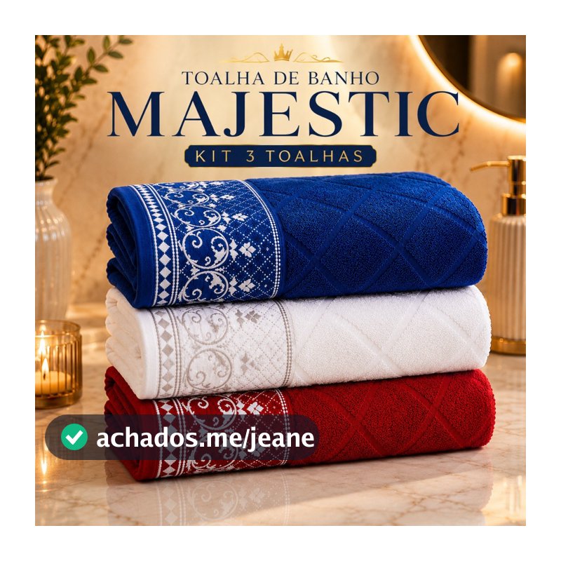 Kit 3 Toalhas de Banho Majestic Grandes Macias Felpudas Premium