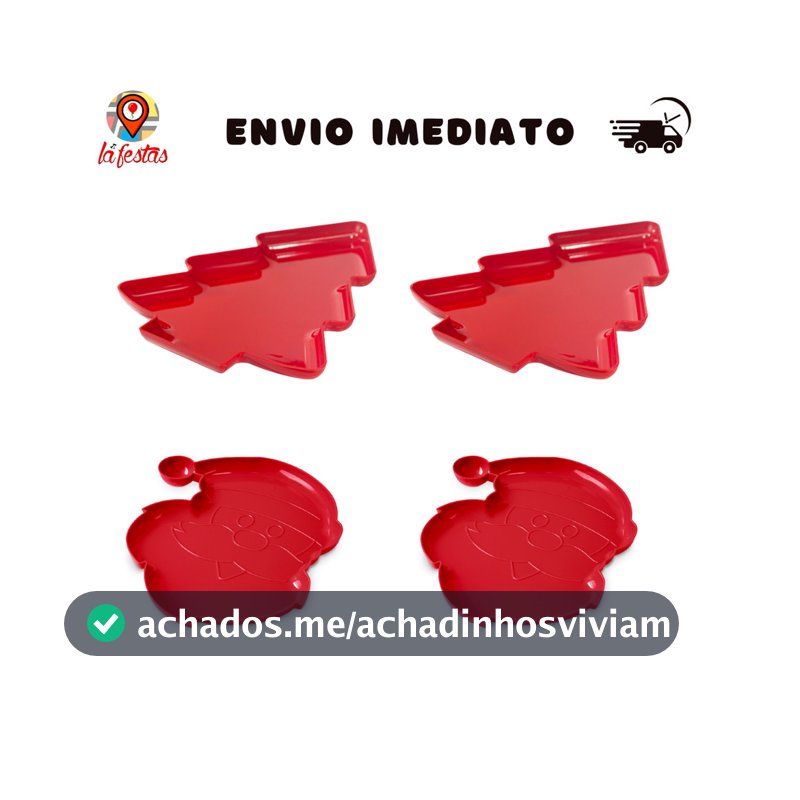 Kit Festa Natalina - 2 Bandejas Papai Noel + 2 Bandejas Pinheiro - Festas e Decorações