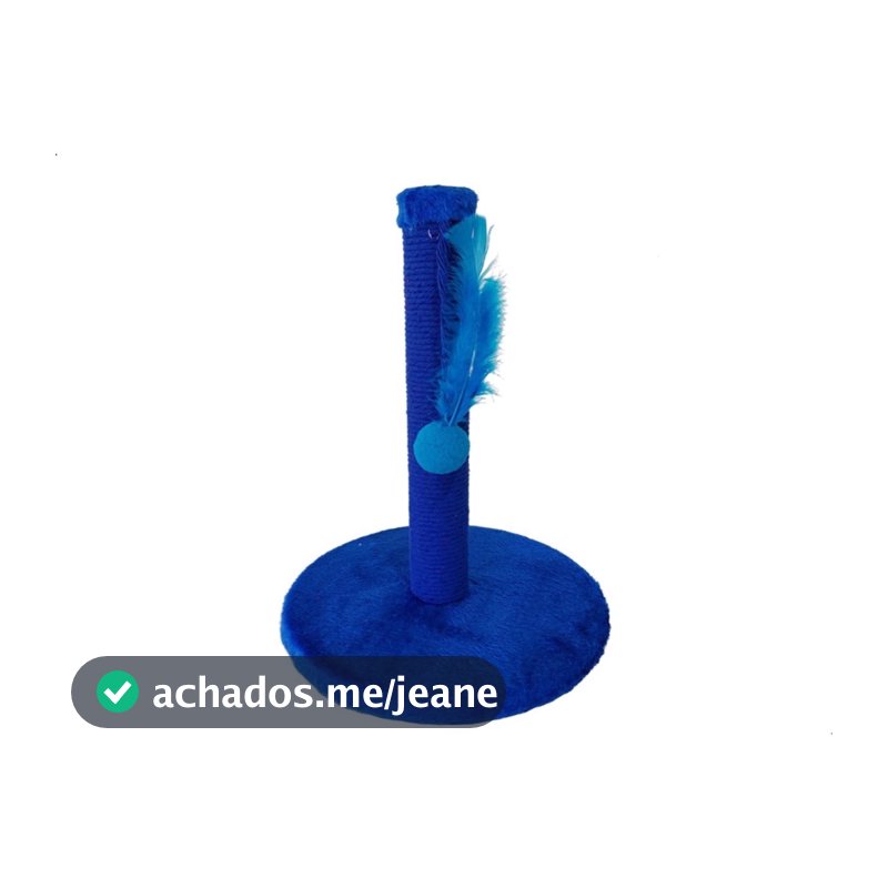Arranhador Para Gato Poste Redondo Azul