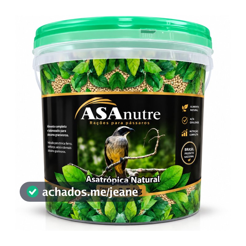 Asatrópica Natural 2,5kg Ração Premium para Pássaros de Canto e Competição