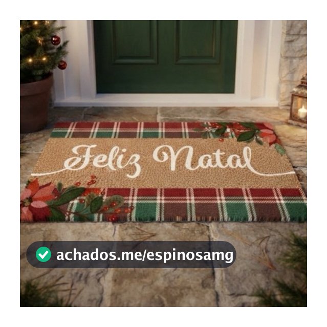 Capacho de Natal Fibra de Coco Antiderrapante Tapete Decorativo para Entrada da Casa Tapete de Natal