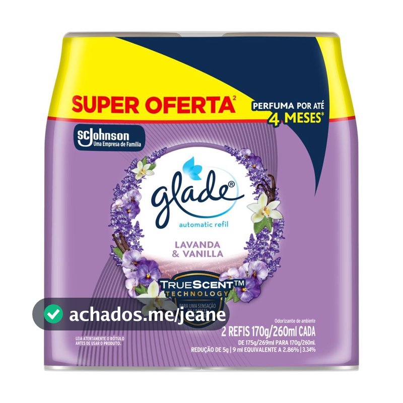 Pack Odorizador de Ambiente Glade Automatic Lavanda & Vanilla 2 Unidades 260ml cada Refil