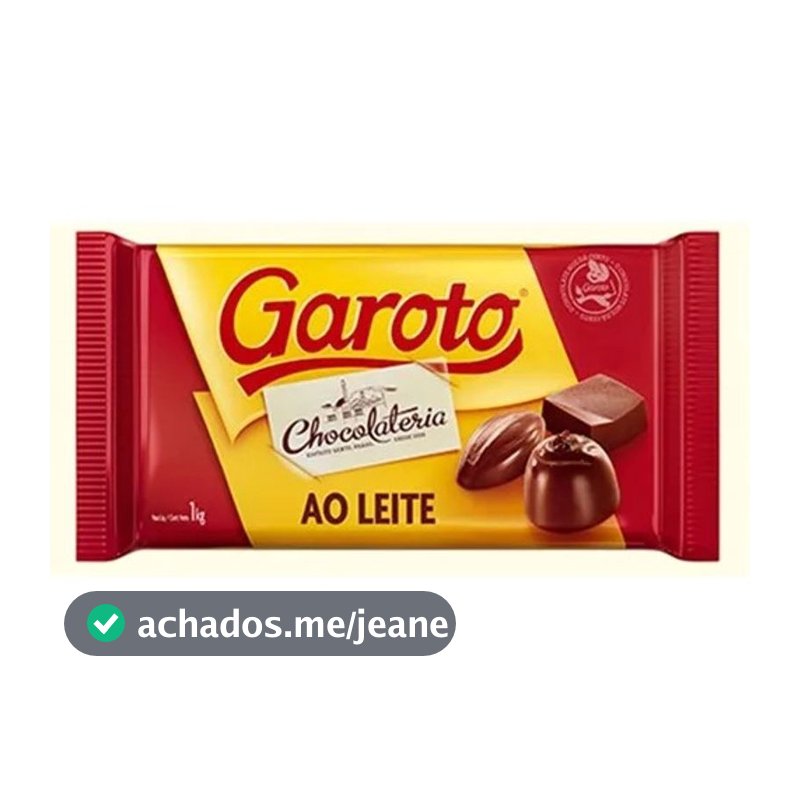 Chocolate Garoto ao Leite Barra 1kg