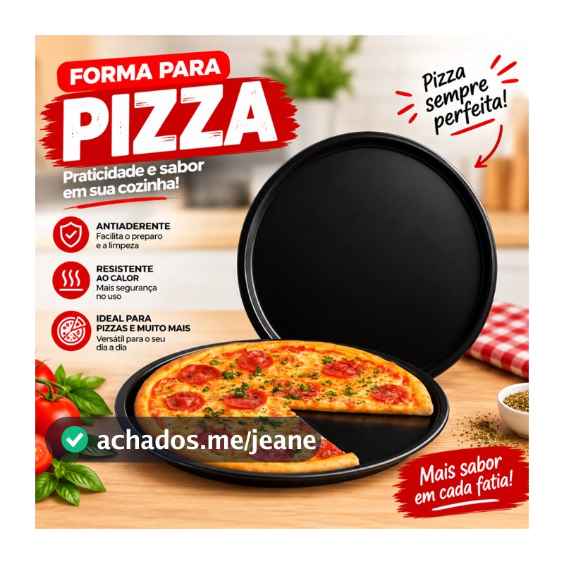 Kit 2 Forma de Pizza Antiaderente 29 cm em Aço