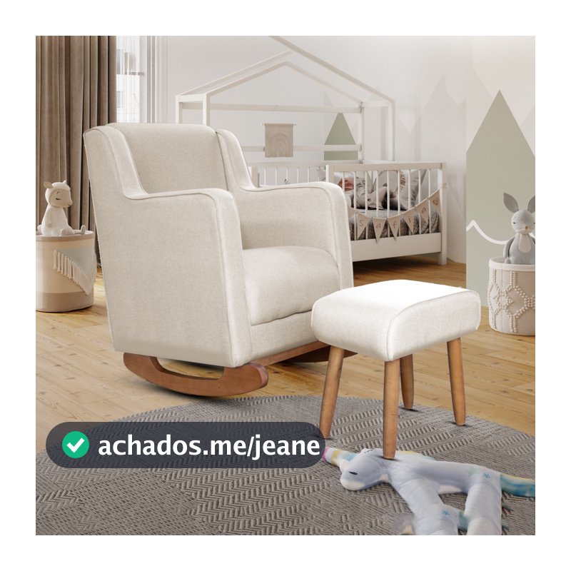 ENVIO RÁPIDO - KIT Poltrona de Amamentação com Puff e Base de Balanço Diversas Cores